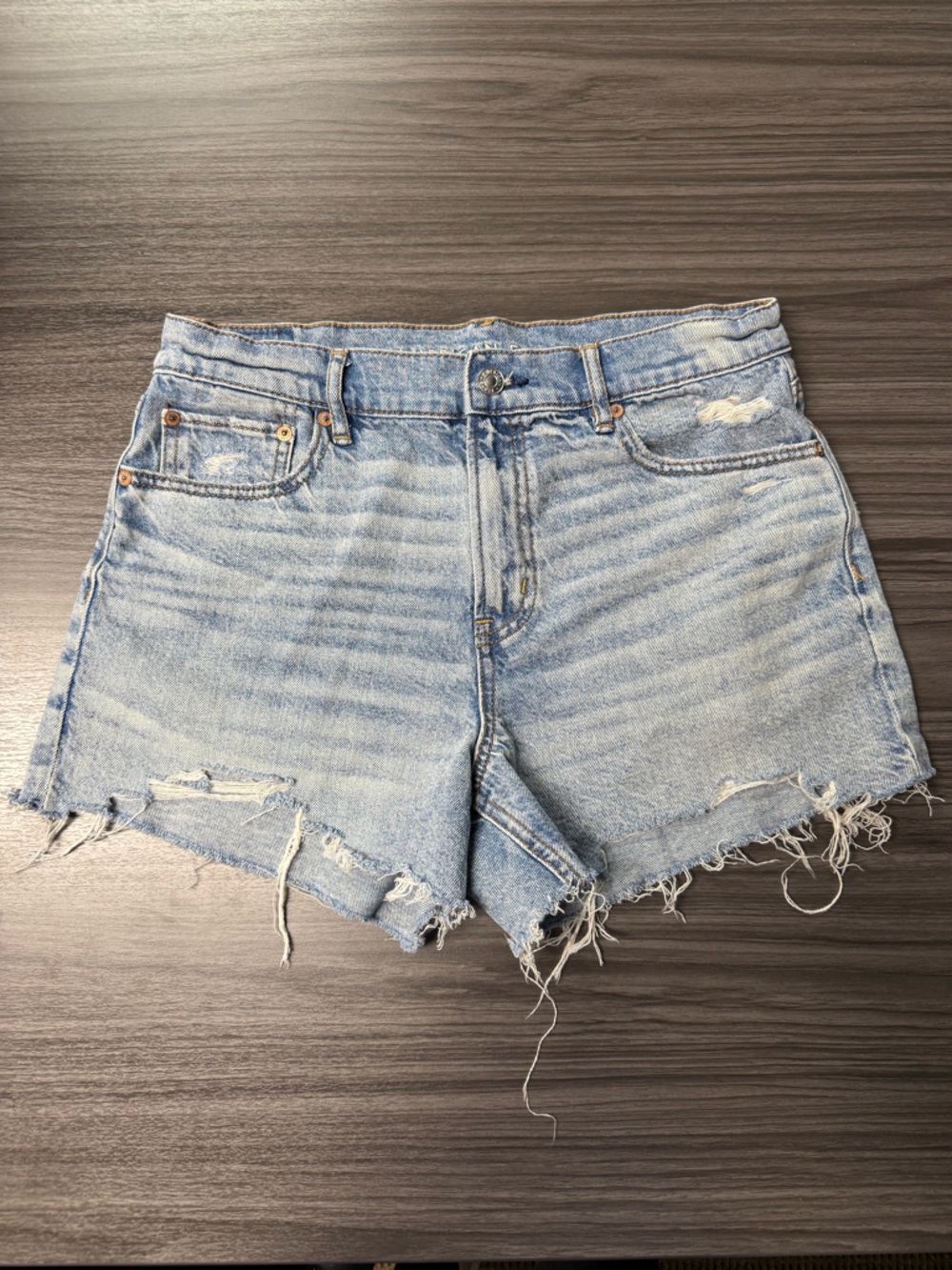 American Eagle Outfitters Light Blue Distressed Denim Cutoff Shorts